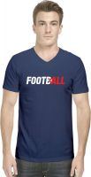 Hueman Printed Men's V-neck Dark Blue T-Shirt