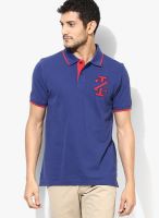 Izod Navy Blue Solid Polo T-Shirts
