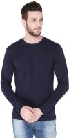 Joke Tees Solid Men's Round Neck Dark Blue T-Shirt Joke Tees Solid Men's Round Neck Dark Blue T-Shirt