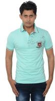 Lampara Solid Men's Polo Neck Blue T-Shirt