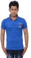 Lampara Solid Men's Polo Neck Blue T-Shirt