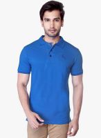 Lucfashion Blue Solid Polo T-Shirt