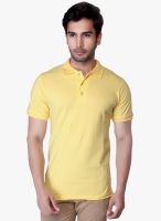 Lucfashion Yellow Solid Polo T-Shirt