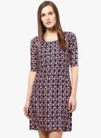 MBE Pink Colored Printed Shift Dress