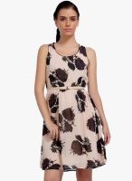 Mineral Beige Colored Printed Shift Dress