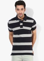 Monteil & Munero Light Grey Striped Polo T-Shirts