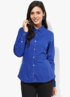 Nautica Blue Solid Shirt