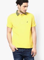 Nautica Yellow Solid Polo T-Shirts