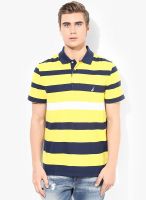 Nautica Yellow Striped Polo T-Shirt