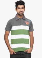 Orange Valley Green Striped Polo T-Shirt