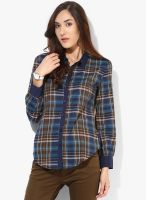 Pose It Blue Checked Blouse