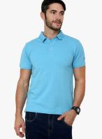 Rigo Aqua Blue Solid Polo T-Shirts