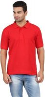 Rockhard Solid Men's Polo Neck Red T-Shirt