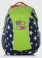 STAR GEAR 16 Inches Multi Star Print Green/Navy Blue Backpack