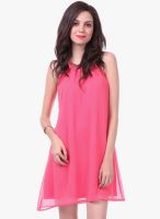 Sassafras Pink Colored Solid Shift Dress