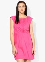 Shibori Designs Pink Colored Solid Shift Dress