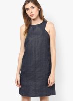 Sisley Navy Blue Colored Printed Shift Dress