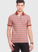 Smokestack Brown Striped Polo T-Shirts