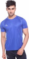 Sport Sun Solid Men's Round Neck Blue T-Shirt