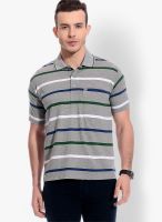 Tab91 Grey Striped Polo T-Shirts