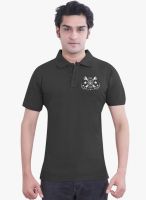 Tantra Dark Grey Solid Polo T-Shirts