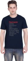 Tantra Graphic Print Men's Round Neck Dark Blue T-Shirt