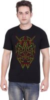 Tantra Graphic Print Men's Round Neck Black T-Shirt