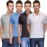 Teesort Solid Men's Polo Neck Multicolor T-Shirt(Pack of 4)