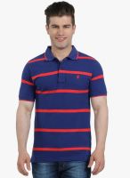 The Cotton Company Blue Striped Polo T-Shirt