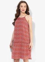 Tom Tailor Red Colored Printed Shift Dress