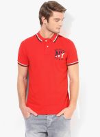 Tommy Hilfiger Red Solid Polo T-Shirt