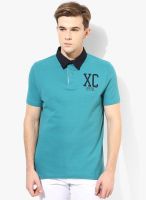 Uni Style Image Blue Solid Polo T-Shirts