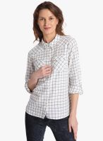 Vero Moda Off White Checked Shirt