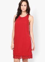 Vero Moda Red Colored Solid Shift Dress Vero Moda Red Colored Solid Shift Dress