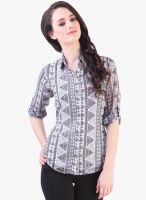 Vvine White Printed Shirt