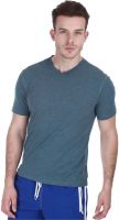 Zobello Solid Men's V-neck Blue T-Shirt