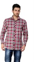 99 Hunts Men's Checkered Casual Red Shirt