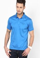 Arrow Sports Blue Solid Polo T-Shirts