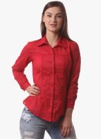 Being Fab Red Solid Shirt