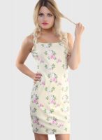 Belle Fille Yellow Colored Printed Shift Dress