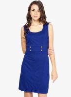 Besiva Blue Color Solid Shift Dress