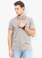 Blackberrys Grey Solid Polo T-Shirt