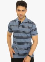 Bongio Blue Striped Polo T-Shirt