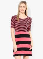 Bossini Pink Colored Striped Shift Dress