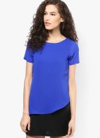 Calgari Blue Colored Solid Shift Dress