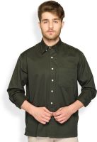 ColorPlus Men's Solid Casual Green Shirt