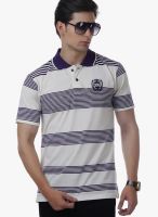 Cotton County Premium Purple Striped Polo T-Shirts