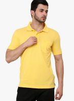 Cotton County Premium Yellow Solid Polo T-Shirts