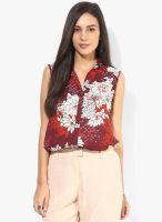 Dorothy Perkins Maroon Printed Shirt