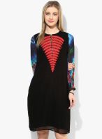 Eternal Black Colored Embroidered Shift Dress